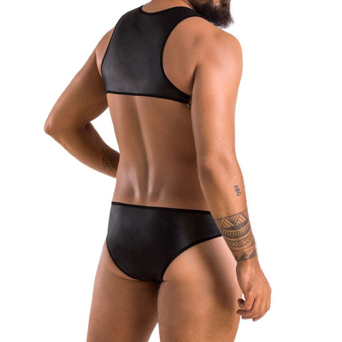 Мужское кожаное боди Passion 056 Adam Black XXL/XXXL