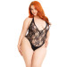 Боді Leg Avenue Floral lace deep-V teddy Black 1X/2X