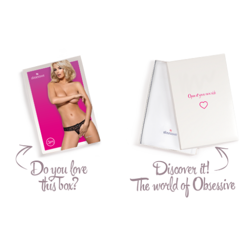 Мереживні танги з доступом Obsessive 837-THC-1 чорні L/XL