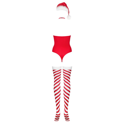 Боді Obsessive Kissmas teddy red S/M