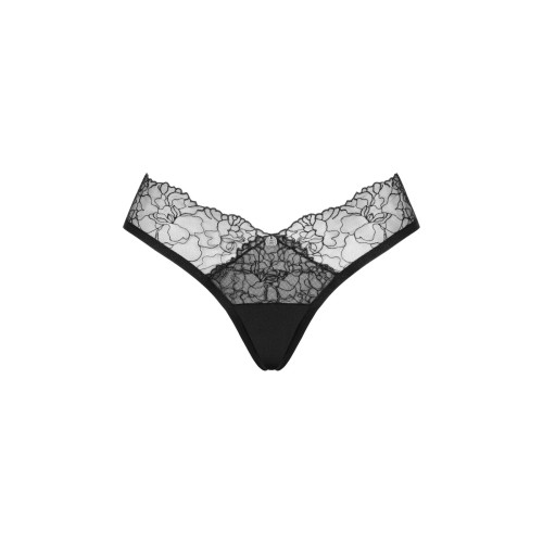 Сетчатые трусики под омбре Obsessive Bella Rou panties черные XS/S