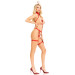 Портупея з чокером і гартери Leg Avenue 2PC Vegan Leather Nurse Harness Teddy and Headband Red M