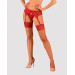 Чулки Obsessive Lacelove stockings красные XS/S