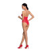 Бодистокинг из декольте Passion BS088 red, имитация корсетной шнуровки