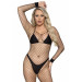 Бодистокинг в большую сетку Leg Avenue Long Sleeved Bodystocking Black One size