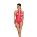 Бодистокинг из декольте Passion BS088 red, имитация корсетной шнуровки