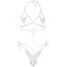 Еротичний комплект з відкритою чашкою Leg Avenue Open cup bra and pearl panty One Size White