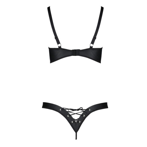 Комплект з екошкіри Passion CELINE BIKINI black 6XL/7XL