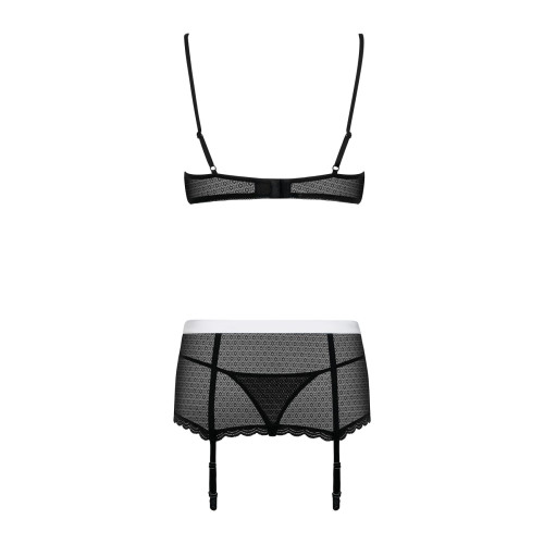 Еротичний костюм покоївки Obsessive Maidme set 5pcs чорно-білий L/XL