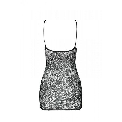 Ажурное мини-платье на тонких бретелях Passion BS096 One Size, white, плетение на груди