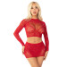 Комплект Leg Avenue Rhinestone Crop Top and Mini Skirt One Size, Red