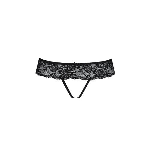 Кружевные стринги с доступом Passion Senia Thong black S/M
