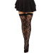 Чулки Leg Avenue Wild rose net thigh highs, One Size, черные, широкая резинка, рисунок-розы