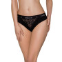 Трусики з широкою резинкою і мереживом Passion PS001 PANTIES S, black