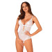 Эротическое полупрозрачное боди Obsessive Heavenlly crotchless teddy белый M/L