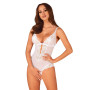 Эротическое полупрозрачное боди Obsessive Heavenlly crotchless teddy белый M/L