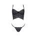 Комплект Passion KERRIA SET black, L/XL, сетка+кружево, бюстье и стринги