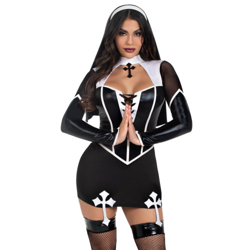 Костюм черниці Leg Avenue Holy Hottie Dress S