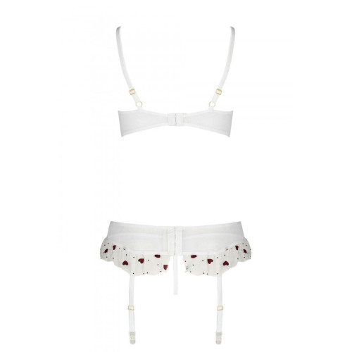 Сексуальный комплект с поясом для чулок Passion LOVELIA SET white L/XL