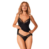 Топ и трусики Obsessive Bella Rou top & panties черные M/L
