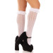 Гольфи ажурні Leg Avenue Sweetheart Ruffle Cuff Knee Highs, білі, малюнок-сердечка