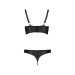 Комплект з екошкіри з люверсами та ремінцями Passion Malwia Bikini black XXL/XXXL