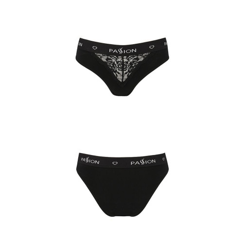 Трусики с широкой резинкой и кружевом Passion PS001 PANTIES S, black
