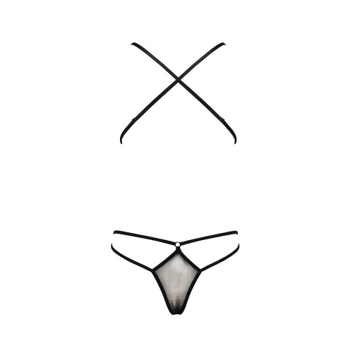 Боді монокіні з декольте Passion ERZA BODY Чорний XXL/XXXL