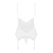 Сатиновый кружевной корсет Obsessive 810-COR-2 babydoll & thong корсет, танга, белый S/M