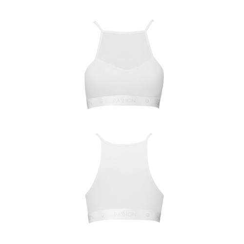 Спортивный топ с прозрачной вставкой Passion PS006 TOP S, white