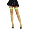 Чулки в крупную сетку Leg Avenue Fence Net Thigh Highs Neon Green, one size