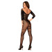 Сетчатый бодистокинг с имитацией подвязок Obsessive Bodystocking G329 черный XL/XXL