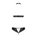 Комплект із екошкіри Passion Malwia Set with Open Bra black XXL/XXXL