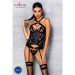 Сітчастий комплект із візерунком Passion Hima Corset black L/XL
