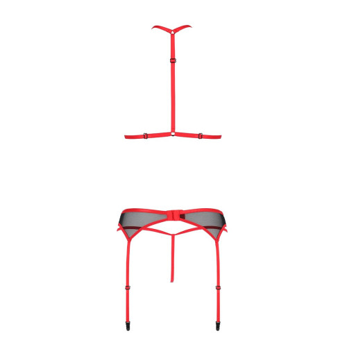 Комплект білизни Passion SATARA SET red XXL/XXXL