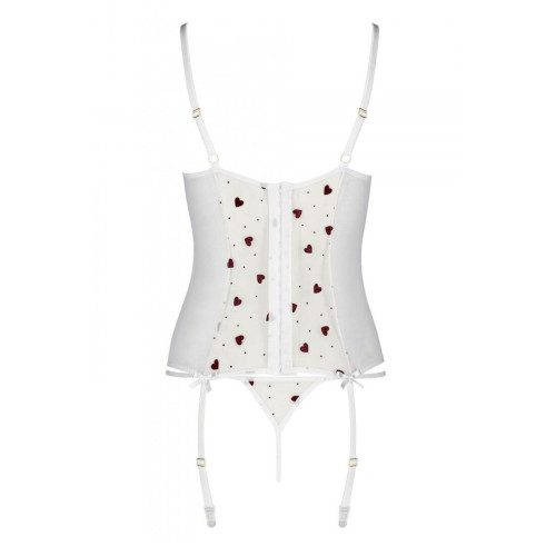 Корсет с подвязками + стринги Passion LOVELIA CORSET white L/XL