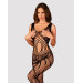 Сітчастий бодістокінг з вирізами та малюнком Obsessive Bodystocking G328 чорний S/M/L