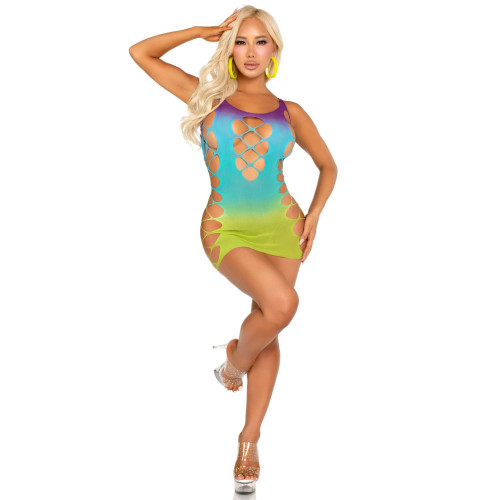 Сукня Leg Avenue Seamless Ombre Faux Lace Up Mini Dress One Size Ocean