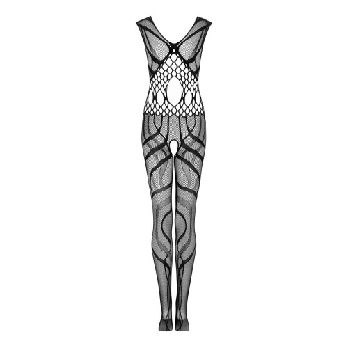 Сітчастий бодістокінг з вирізами та малюнком Obsessive Bodystocking G328 чорний S/M/L