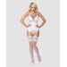 Сатиновый кружевной корсет Obsessive 810-COR-2 babydoll & thong корсет, танга, белый S/M