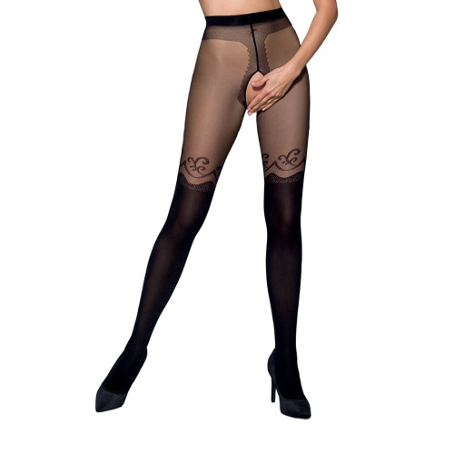 Колготки с открытым доступом Passion TIOPEN 012 black 1/2 (20/40 den)