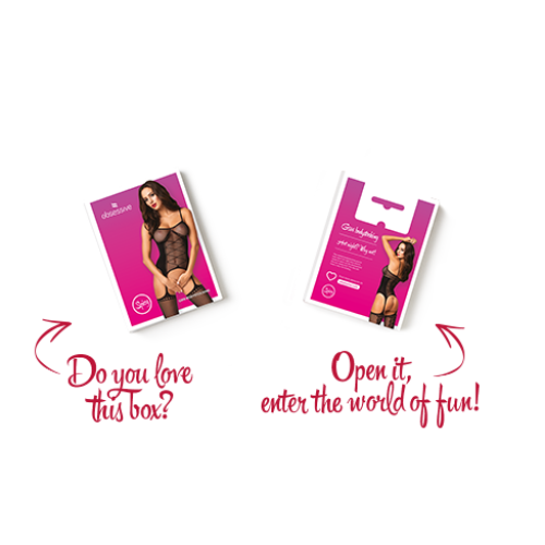 Бодистокинг Obsessive Bodystocking G314 имитация корсета и корсетной шнуровки black S/M/L