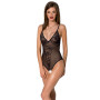 Боді з ажурним декором та відкритим кроком Passion Ursula Body black S/M