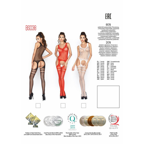 Бодистокинг Passion BS038 S/XL Белый