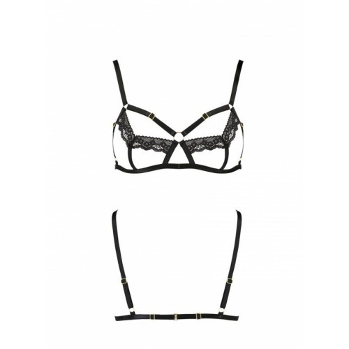 Бюстгальтер-стрепи з мереживом Passion Exclusive Solon Bra black XXL/XXXL