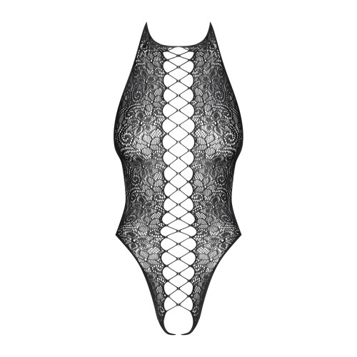 Бодистокинг с эффектом шнуровки Obsessive B113 teddy черный S/M/L