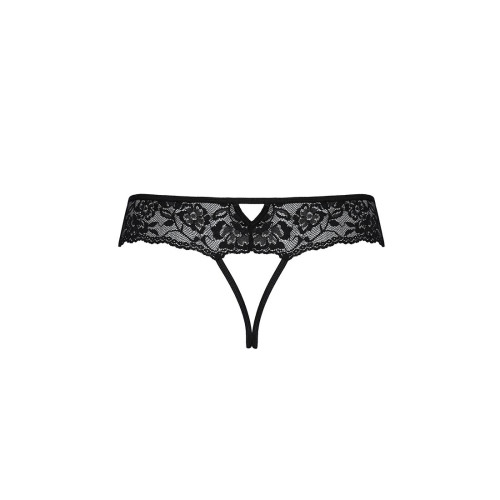 Мереживні стрінги з доступом Passion Senia Thong black XXL/XXXL