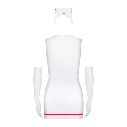 Еротичний костюм медсестри Obsessive Emergency dress білий S/M