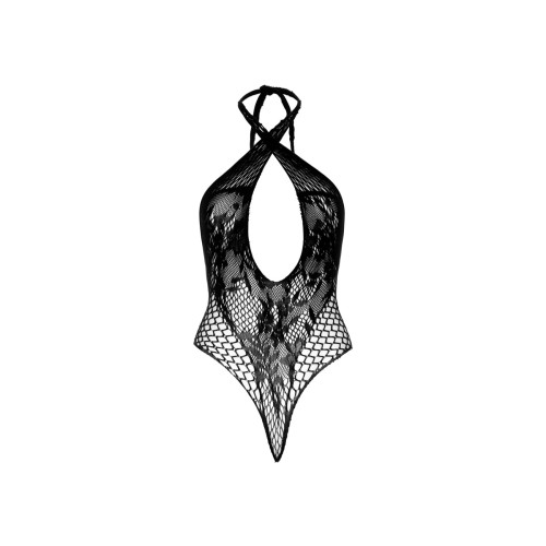 Мереживне тедді Leg Avenue Lace and net halter teddy Black One size
