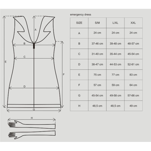 Еротичний костюм медсестри Obsessive Emergency dress білий S/M